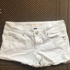 White jean shorts